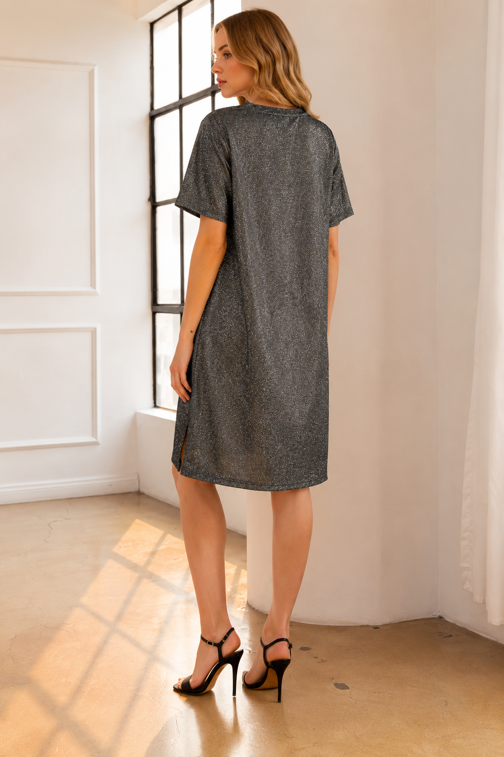Keily Sparkling Glitter Knit Dress