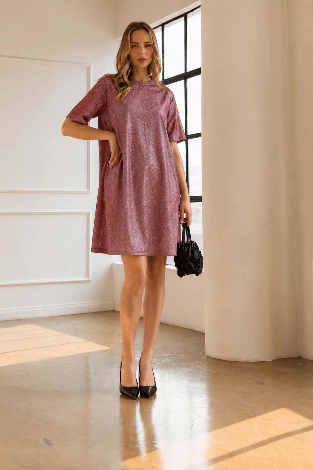 Keily Sparkling Glitter Knit Dress