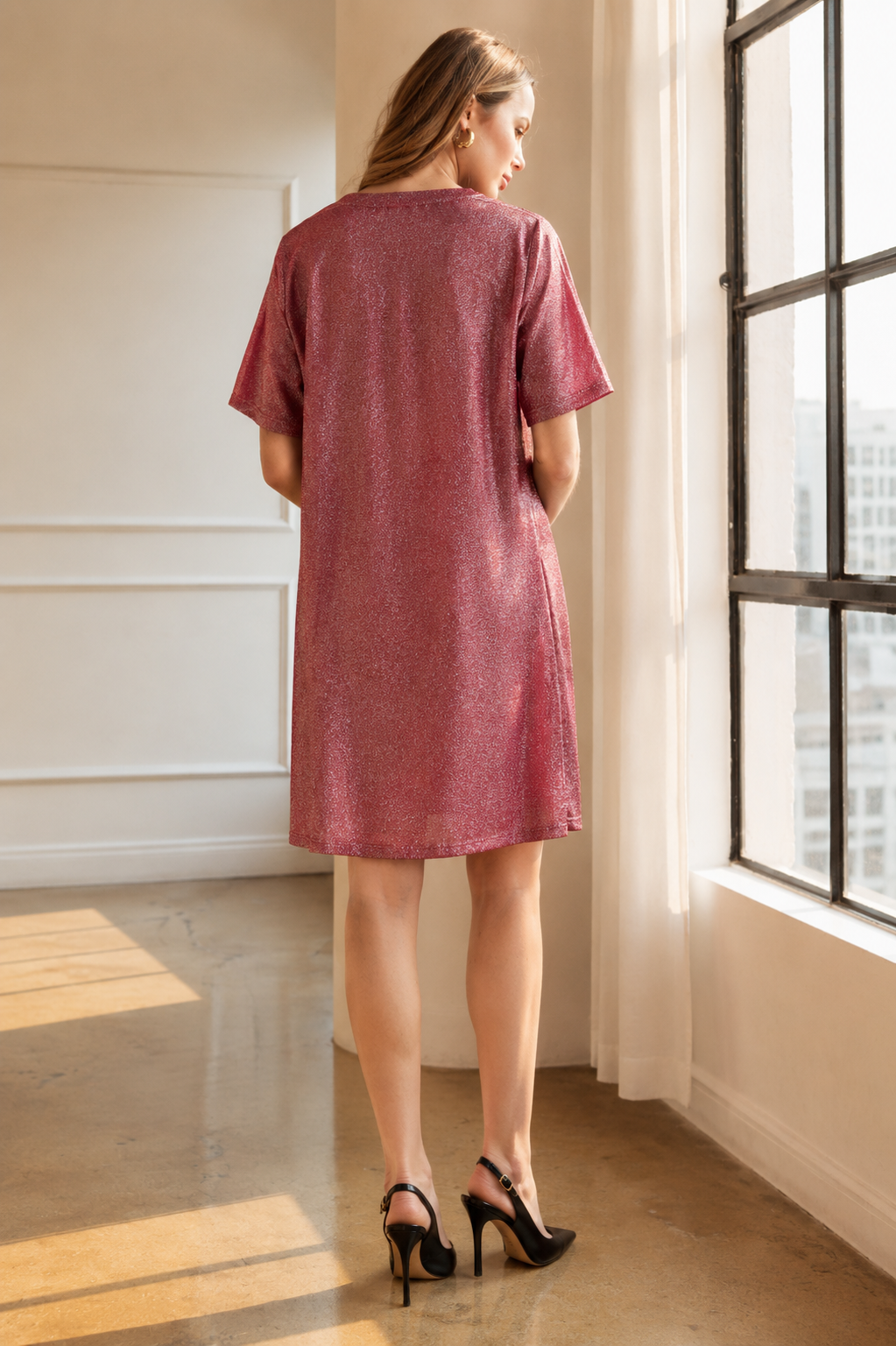 Keily Sparkling Glitter Knit Dress