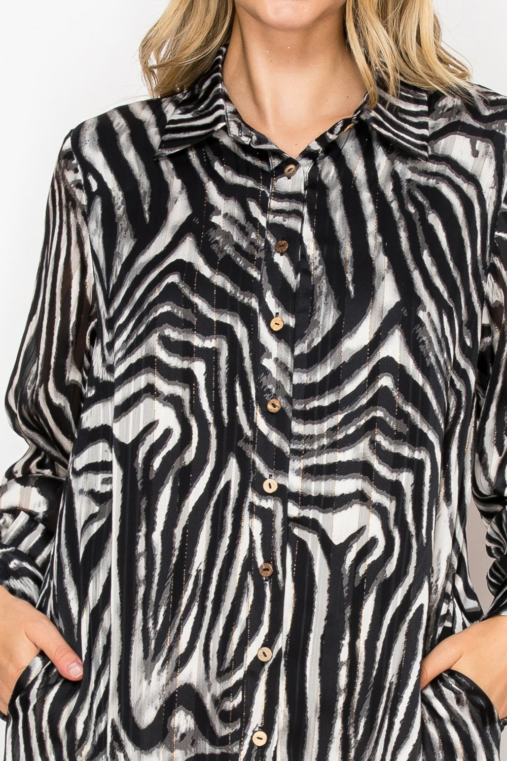 Joella Woven Shimmering Animal Print Dress