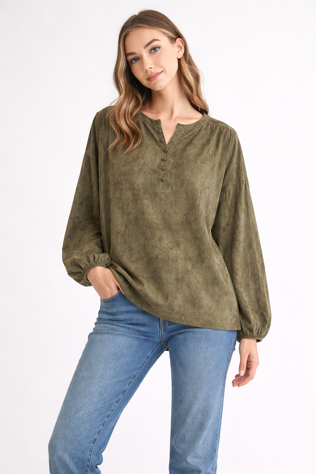 Austin Stretch Suede Top