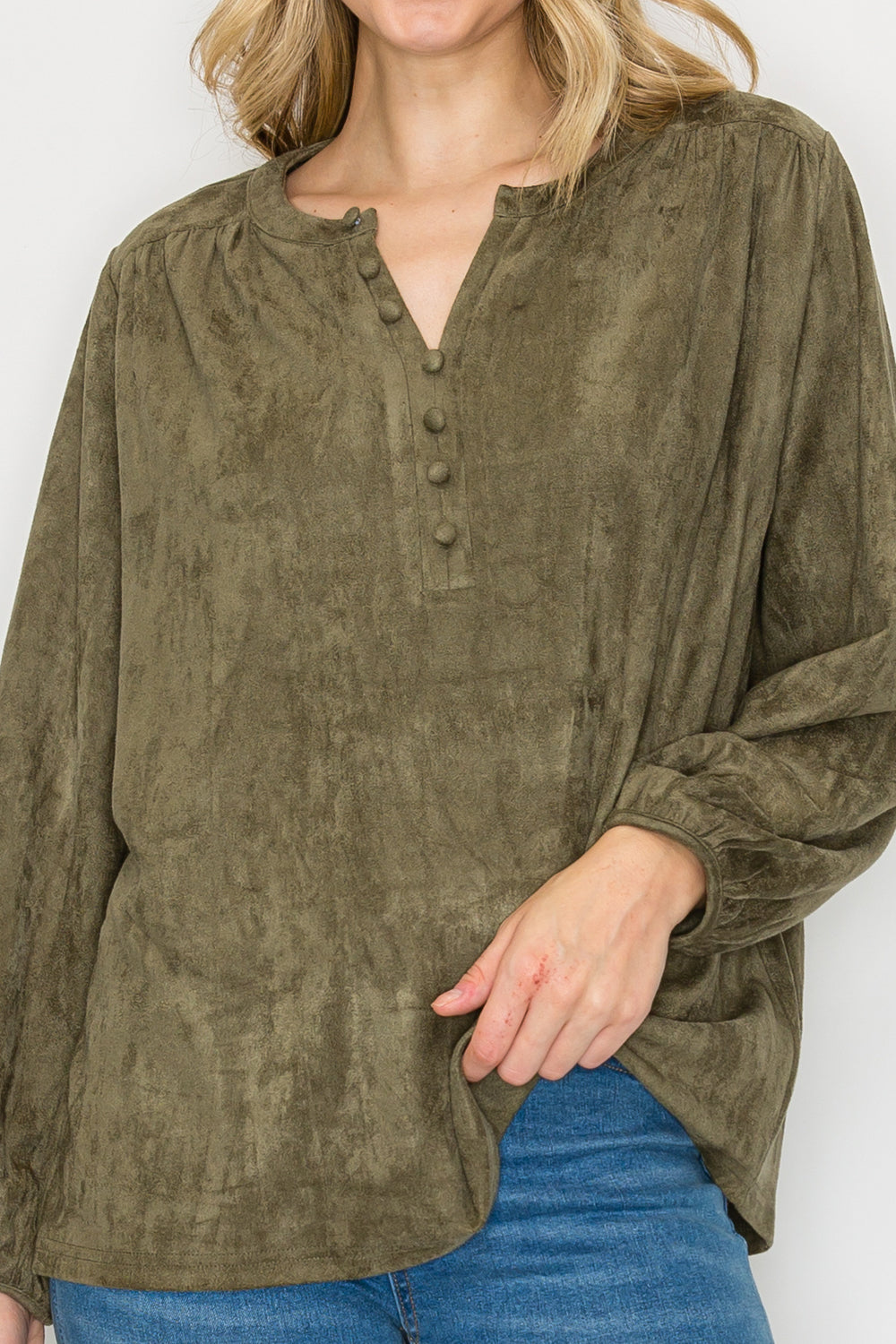 Austin Stretch Suede Top