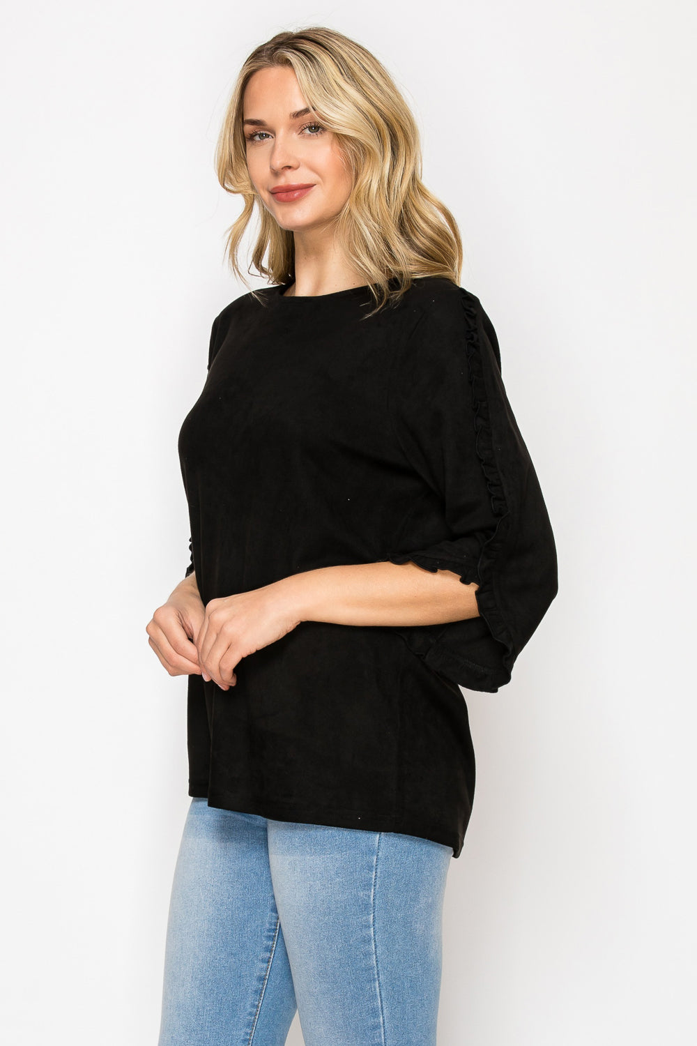 Arabella Stretch Suede Top