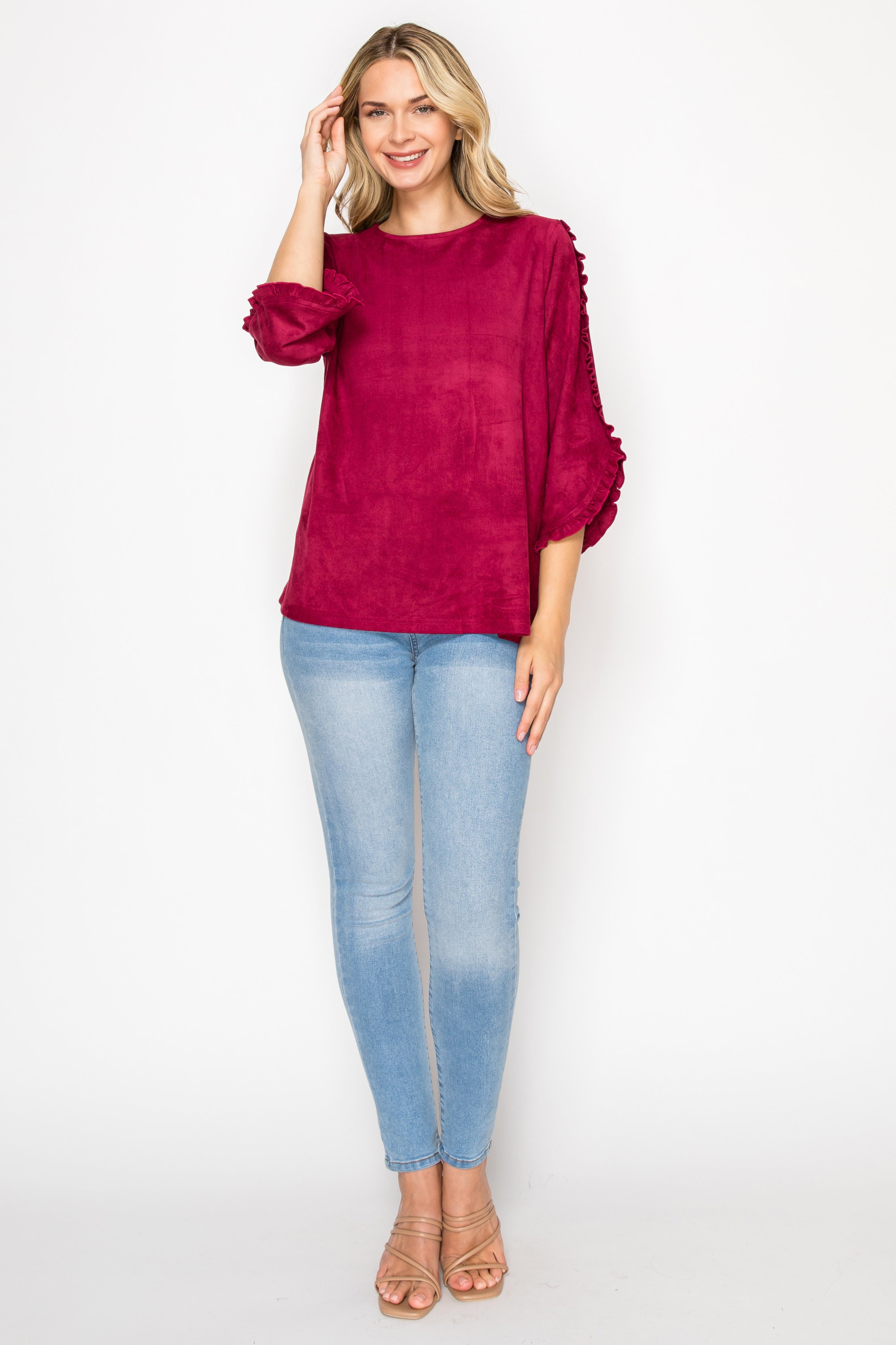 Arabella Stretch Suede Top