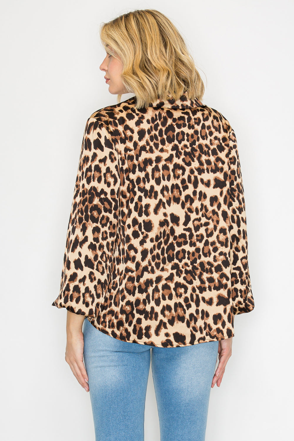 Jullian Animal Print Charmeuse Top