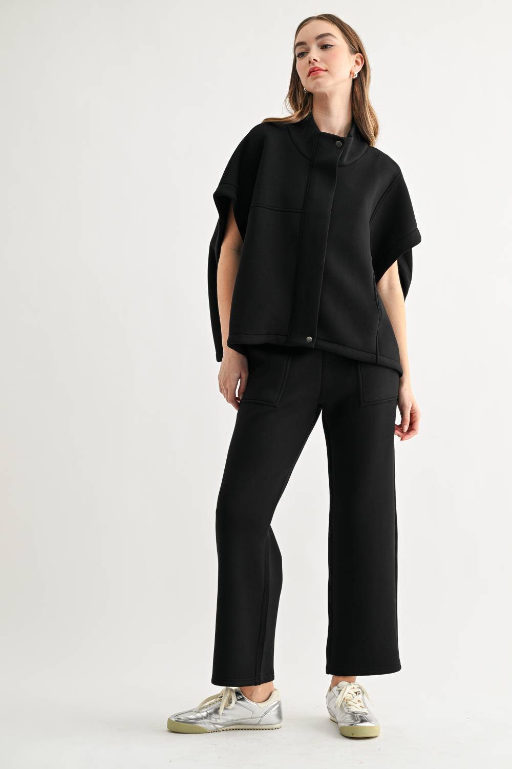 Frankie Stretch French Scuba Poncho Jacket