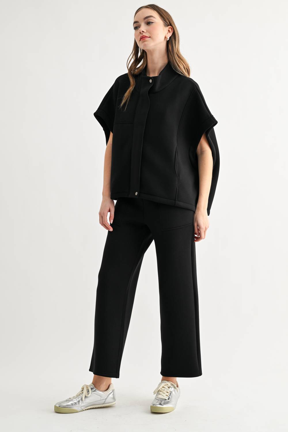 Frankie Stretch French Scuba Poncho Jacket