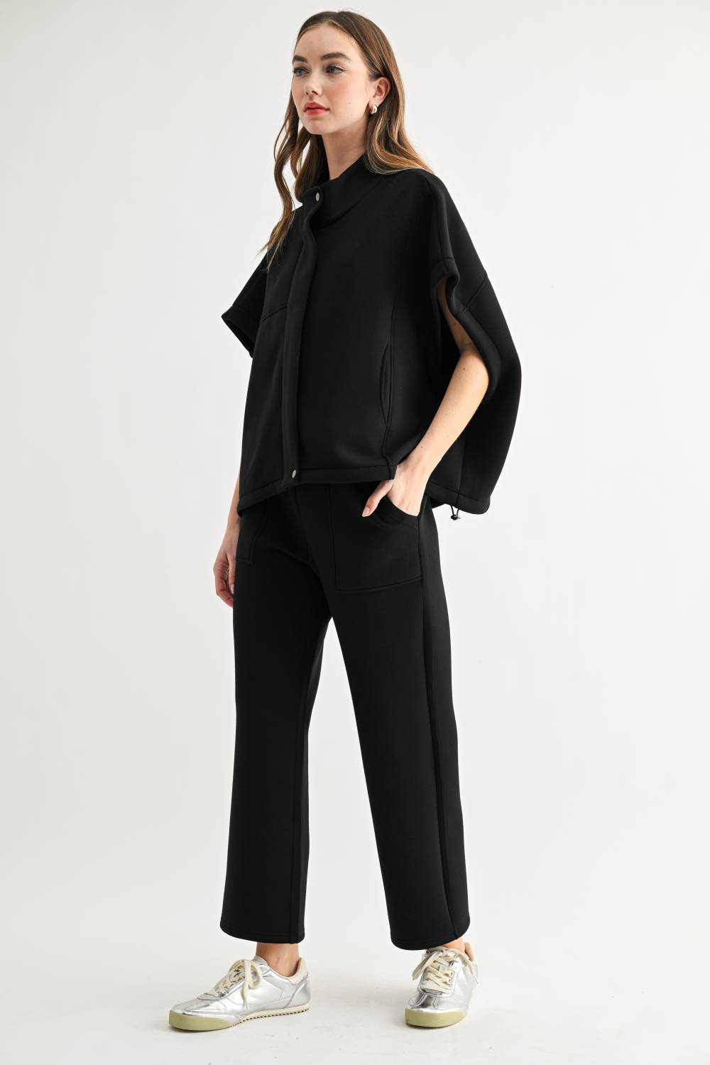 Frankie Stretch French Scuba Poncho Jacket