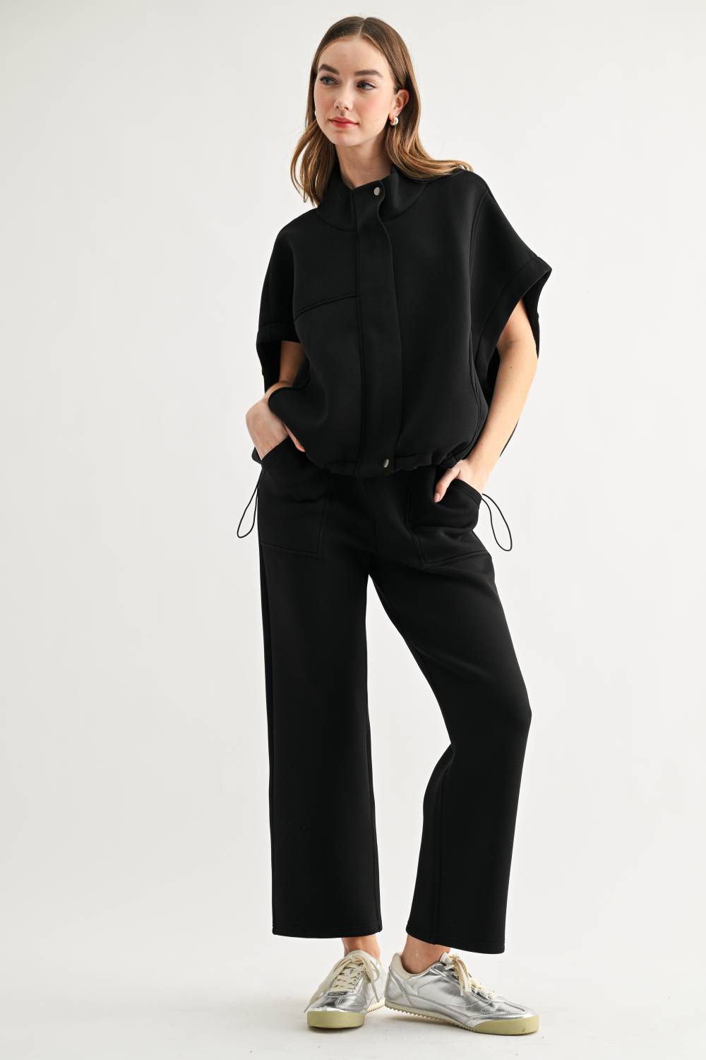 Frankie Stretch French Scuba Poncho Jacket