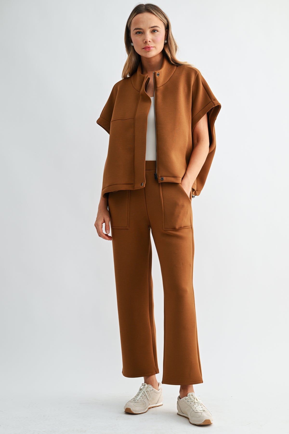 Frankie Stretch French Scuba Poncho Jacket