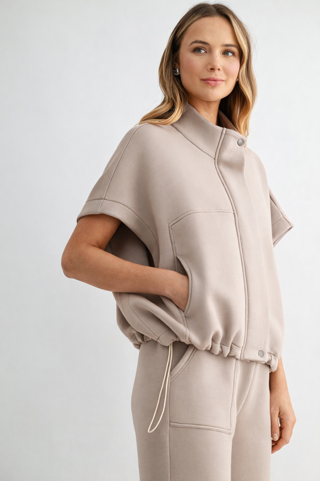 Frankie Stretch French Scuba Poncho Jacket
