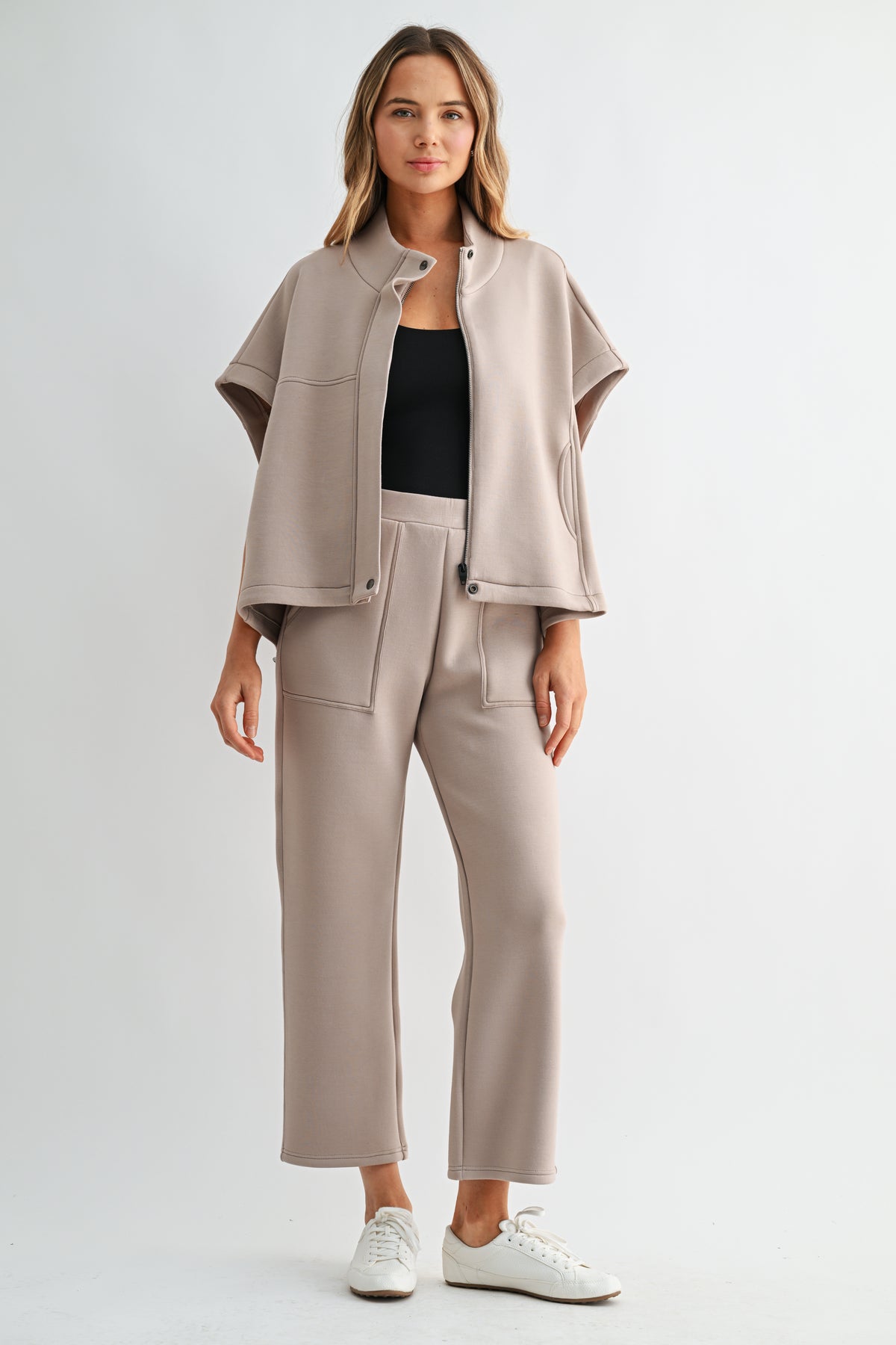 Frankie Stretch French Scuba Poncho Jacket