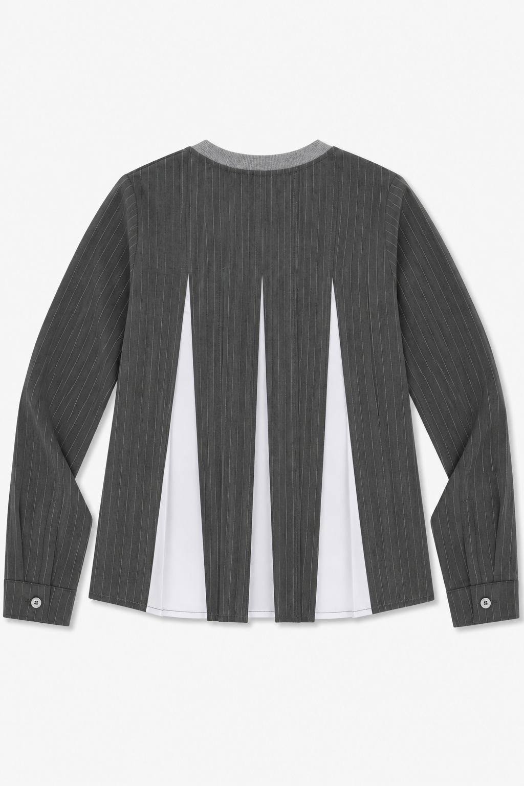 Karter Pinstripe Pleated Back Top