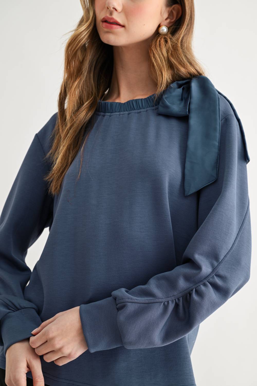 Karl Knit Bow-Tie Shoulder Top