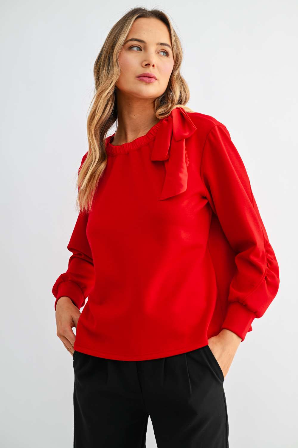 Karl Knit Bow-Tie Shoulder Top