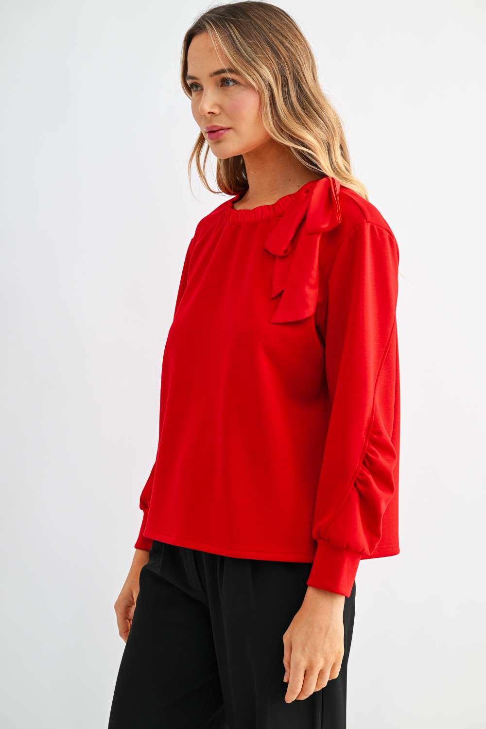 Karl Knit Bow-Tie Shoulder Top