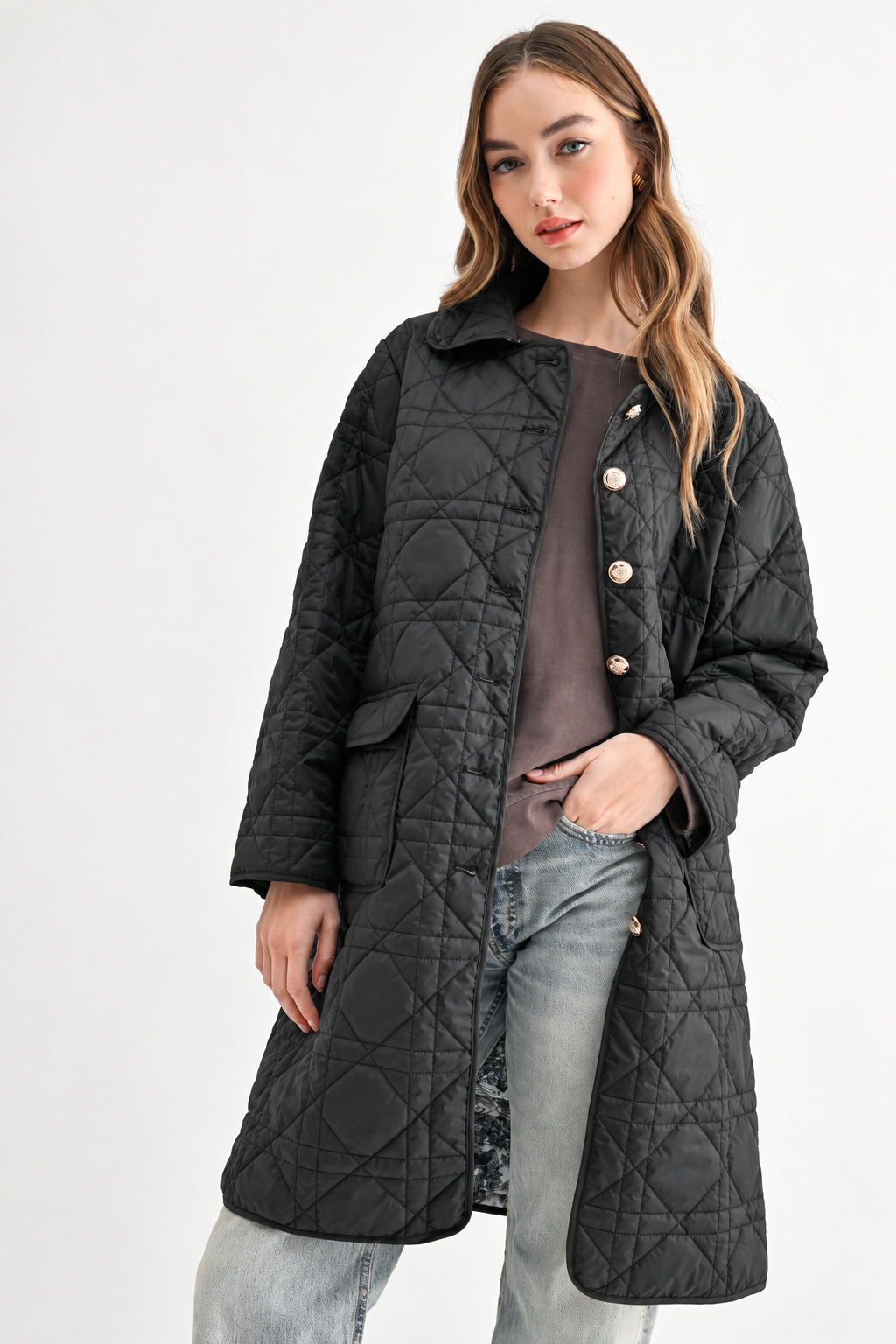Joselyn Quilted Longline Puffer Jacket