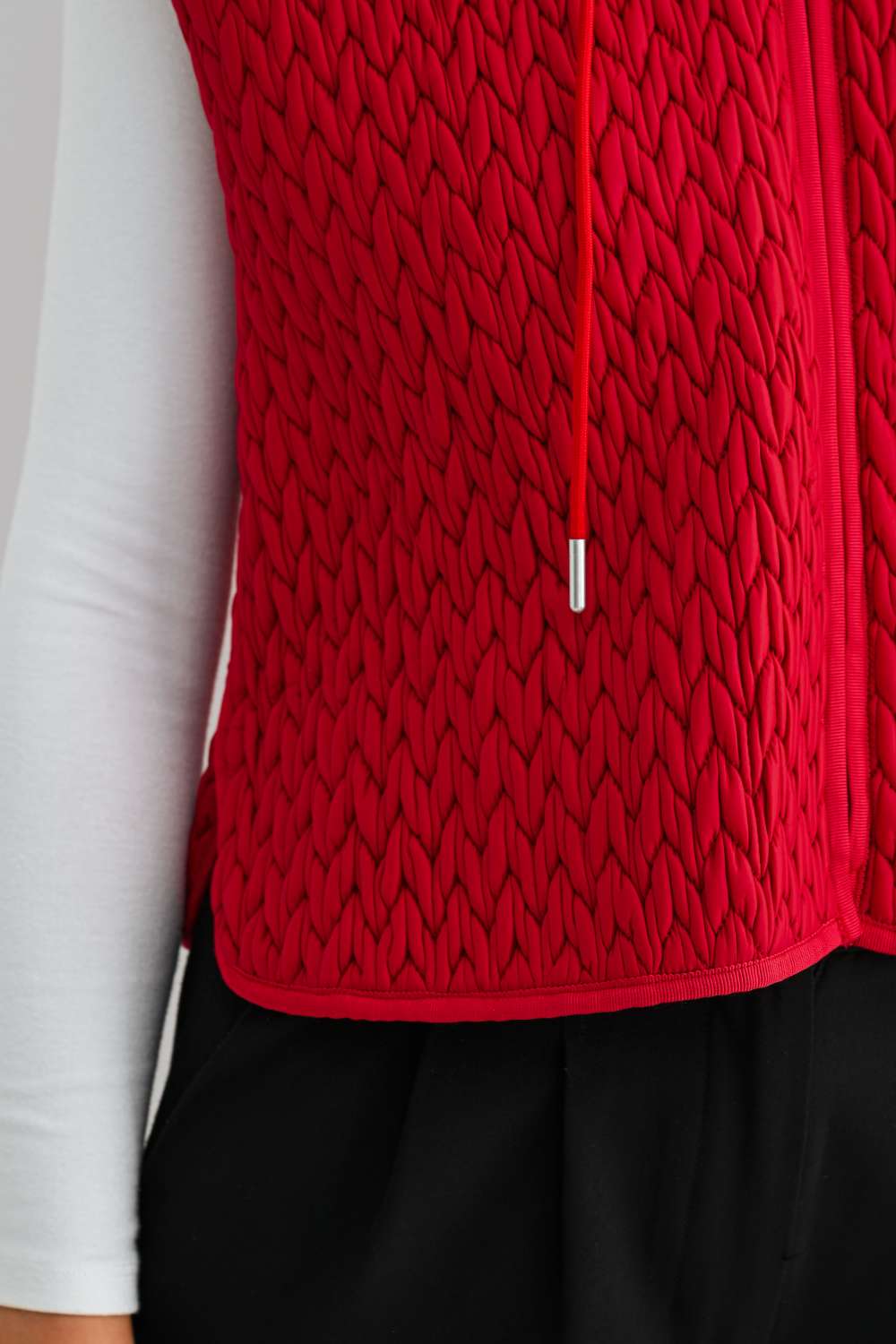 Jaylen Textured Hooded Zip Up Vest