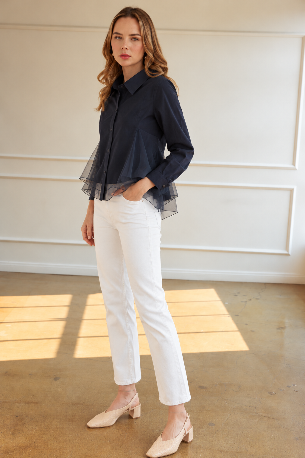 Camila Mesh Organza Blouse