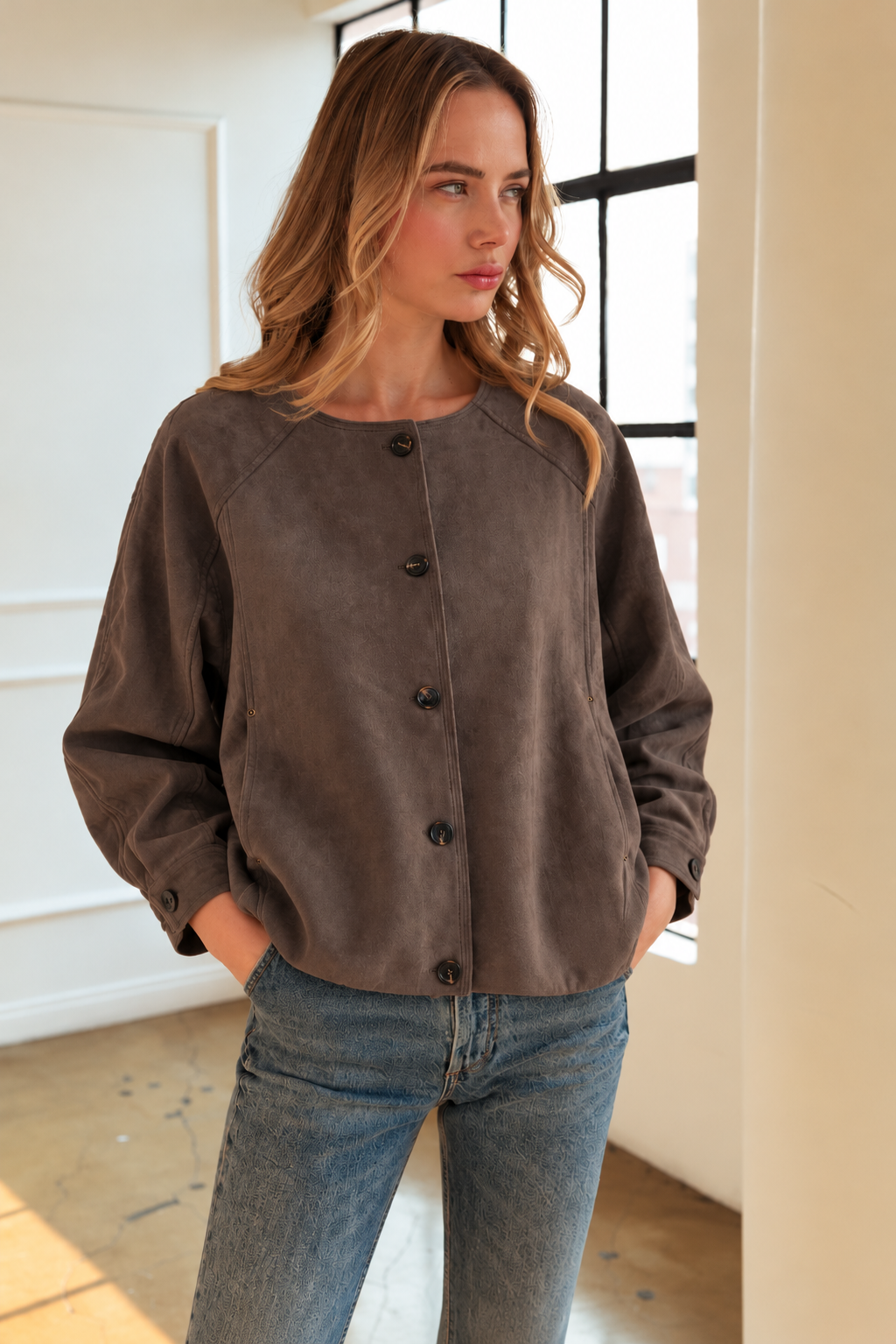 Adrian Stretch Suede Jacket