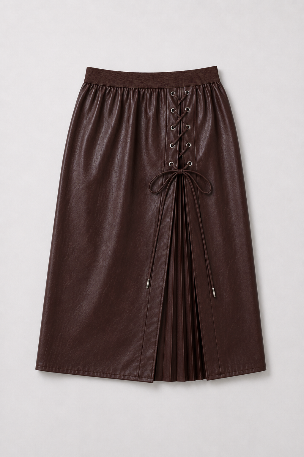 Sebastian Leather Pleated Skirt