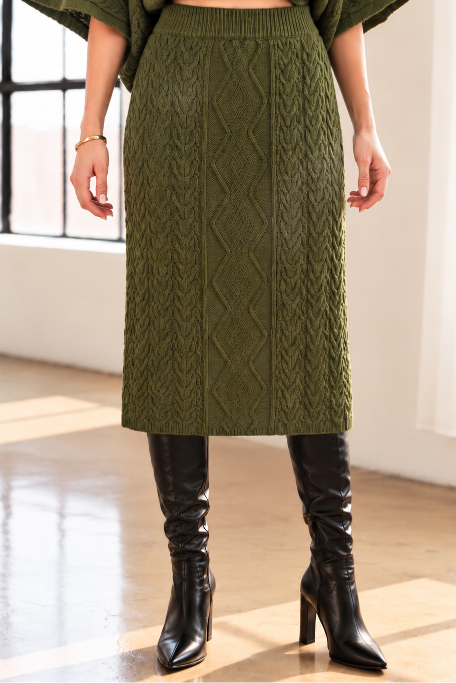 Santiago Cable Knit Sweater Skirt