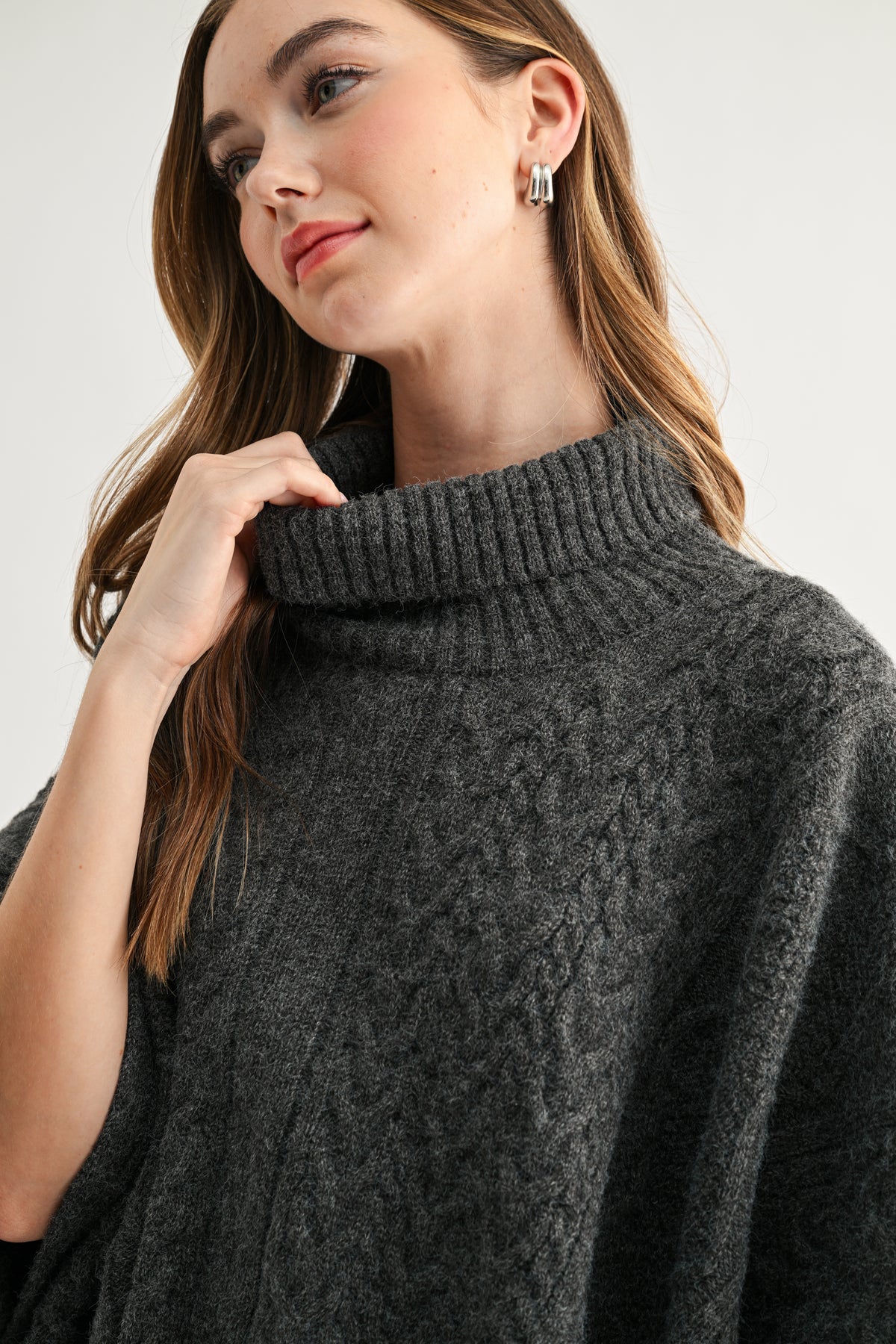 Samuel Cable Knit Sweater Poncho