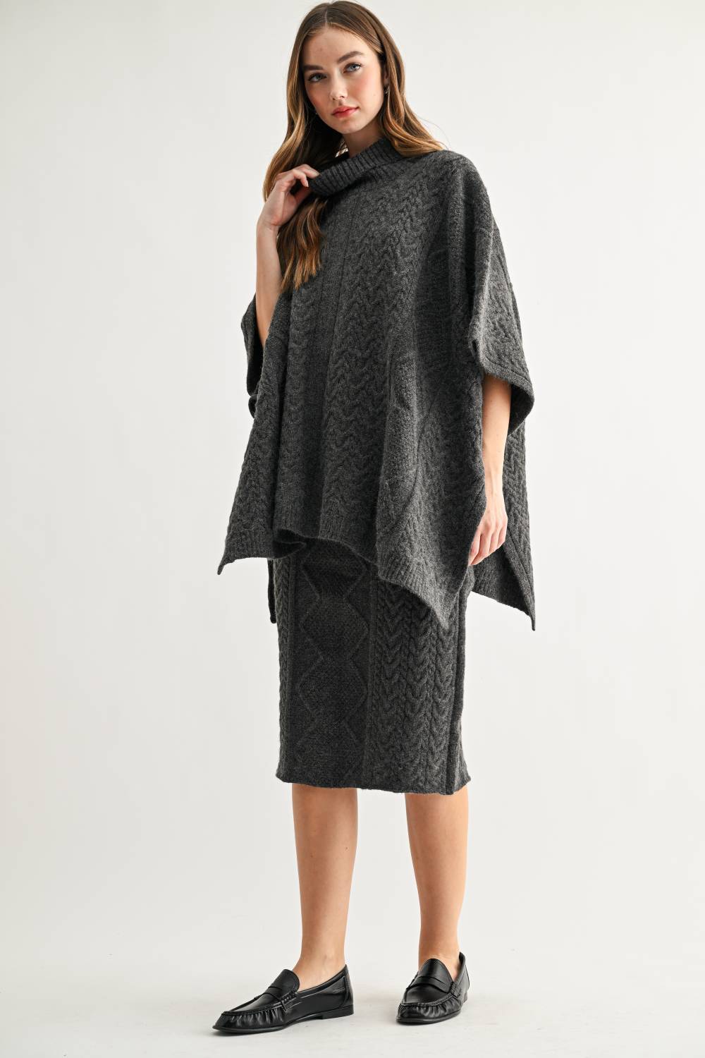 Samuel Cable Knit Sweater Poncho