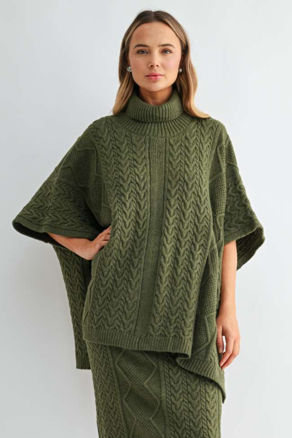 Samuel Cable Knit Sweater Poncho