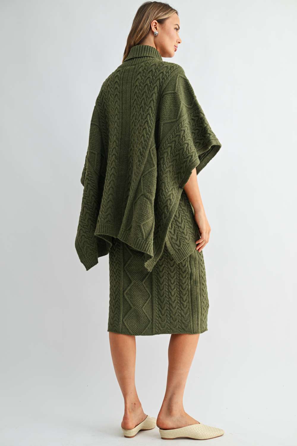 Samuel Cable Knit Sweater Poncho