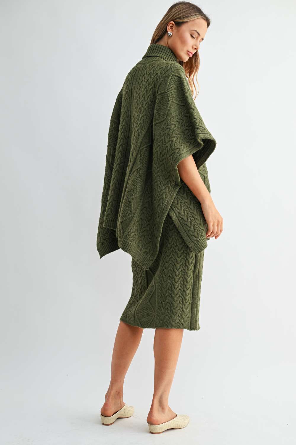 Samuel Cable Knit Sweater Poncho