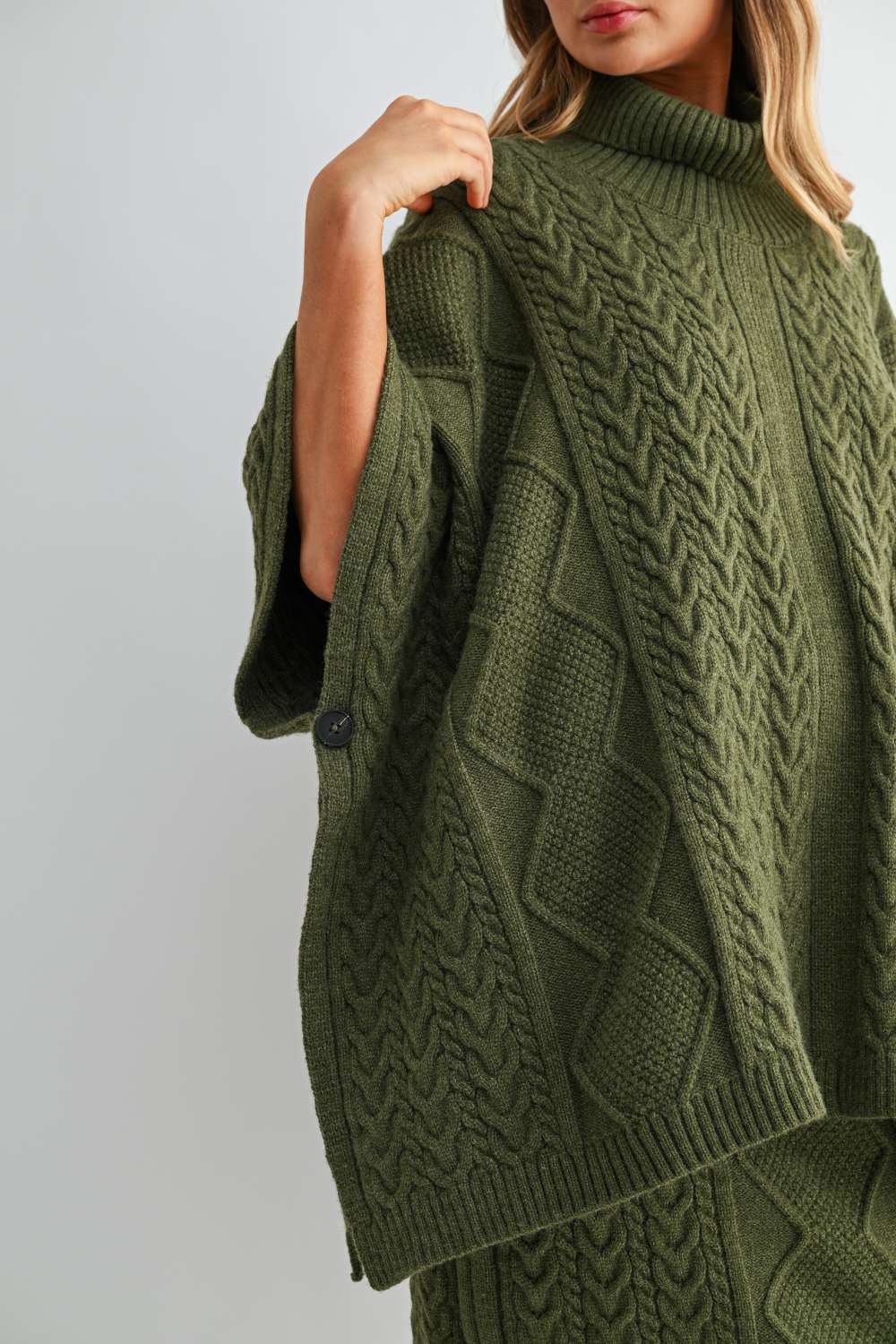 Samuel Cable Knit Sweater Poncho