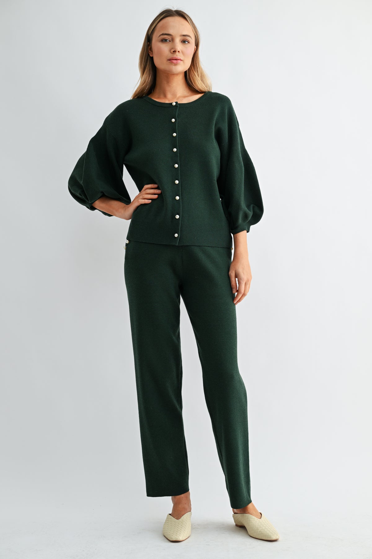 Sherwin Knitted Pant with Pearls