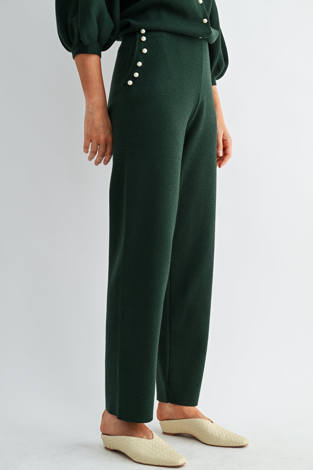 Sherwin Knitted Pant with Pearls
