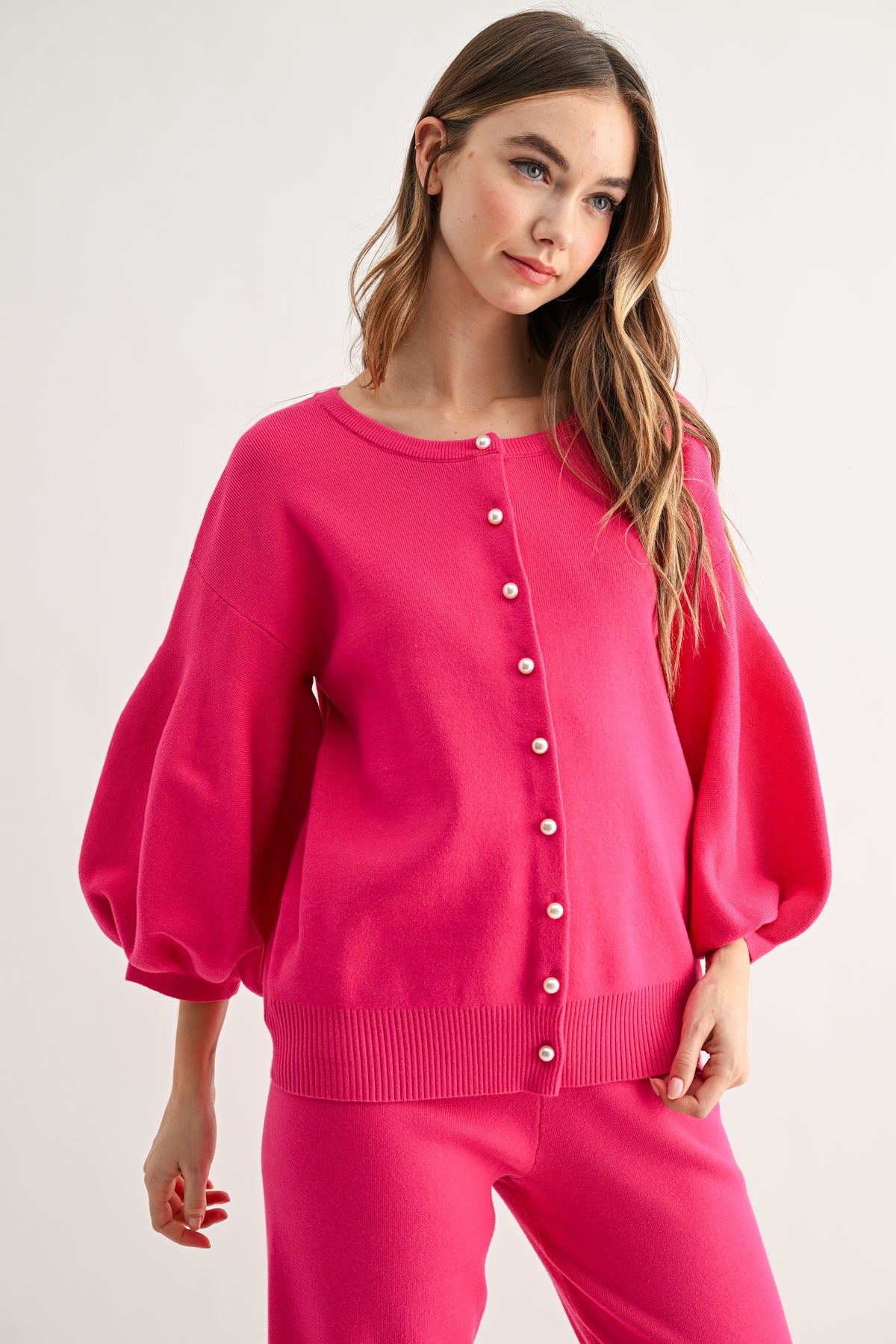 Sergio Knitted Sweater Cardigan with Pearls