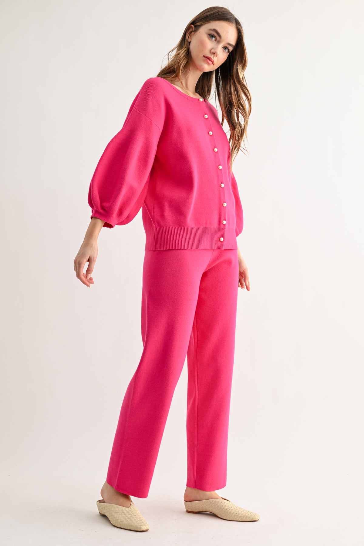 Sergio Knitted Sweater Cardigan with Pearls