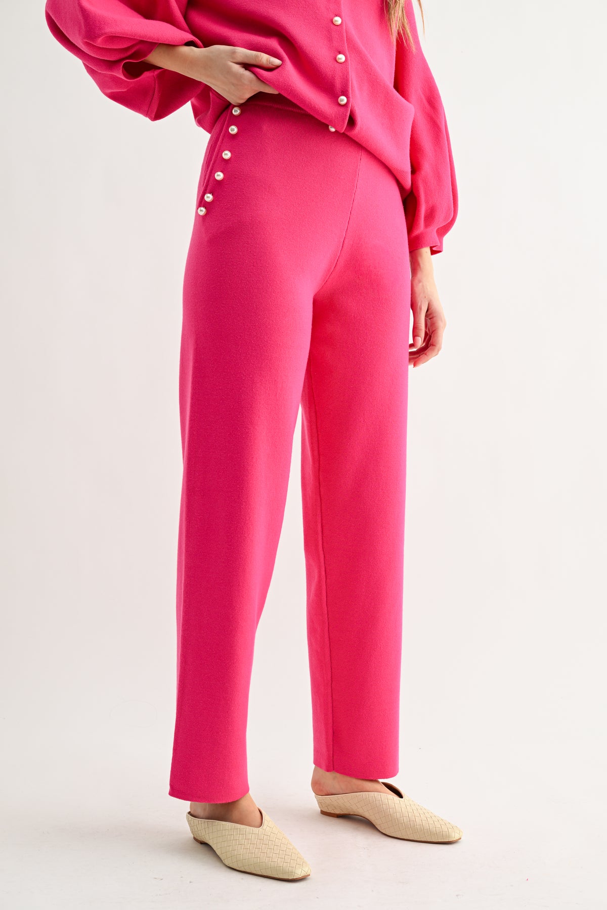 Sherwin Knitted Pant with Pearls