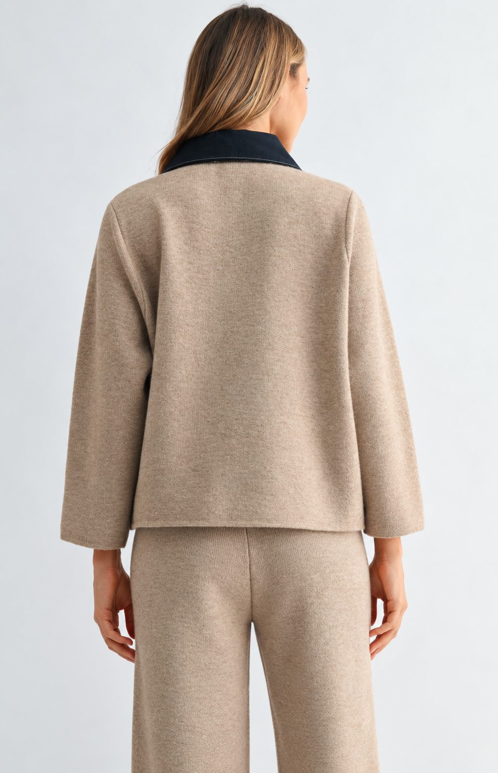 Sam Textured Knit Jacket with Denim