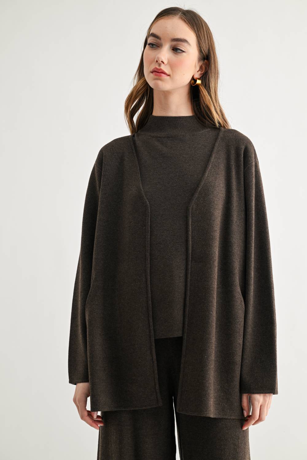 Sabina Oversized Open-Front Knit Cardigan