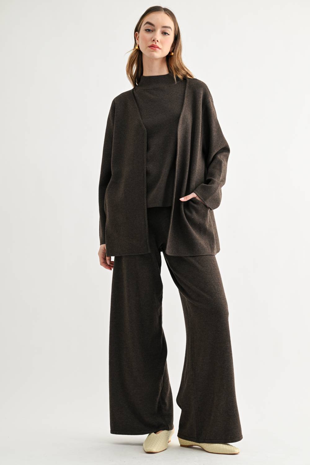 Sabina Oversized Open-Front Knit Cardigan