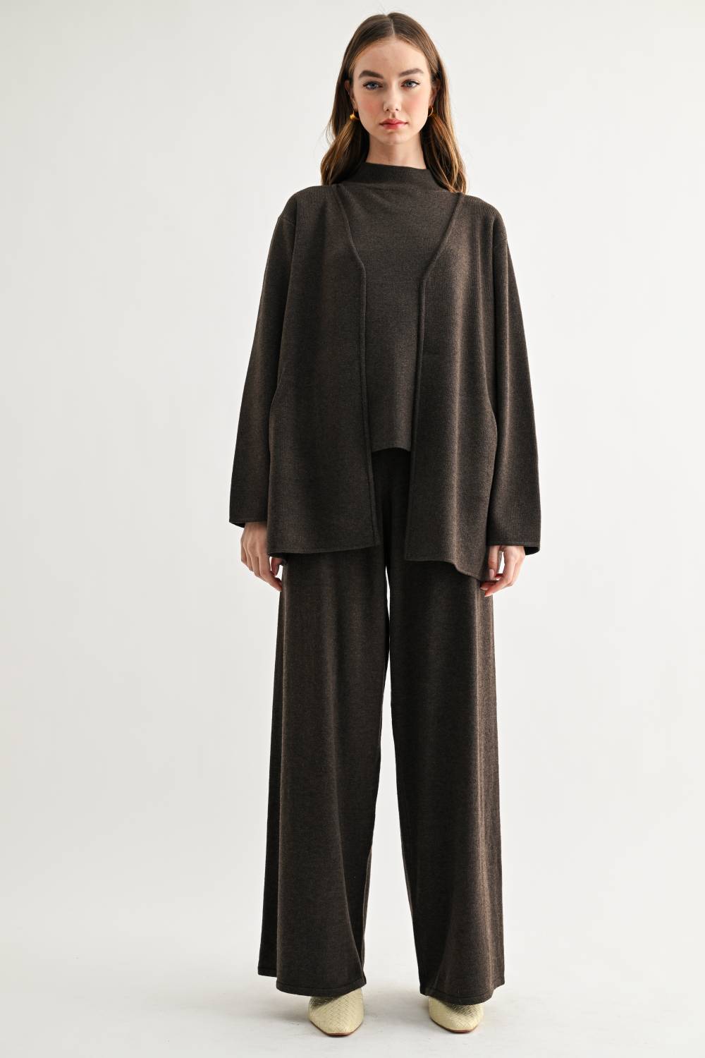 Sabina Oversized Open-Front Knit Cardigan