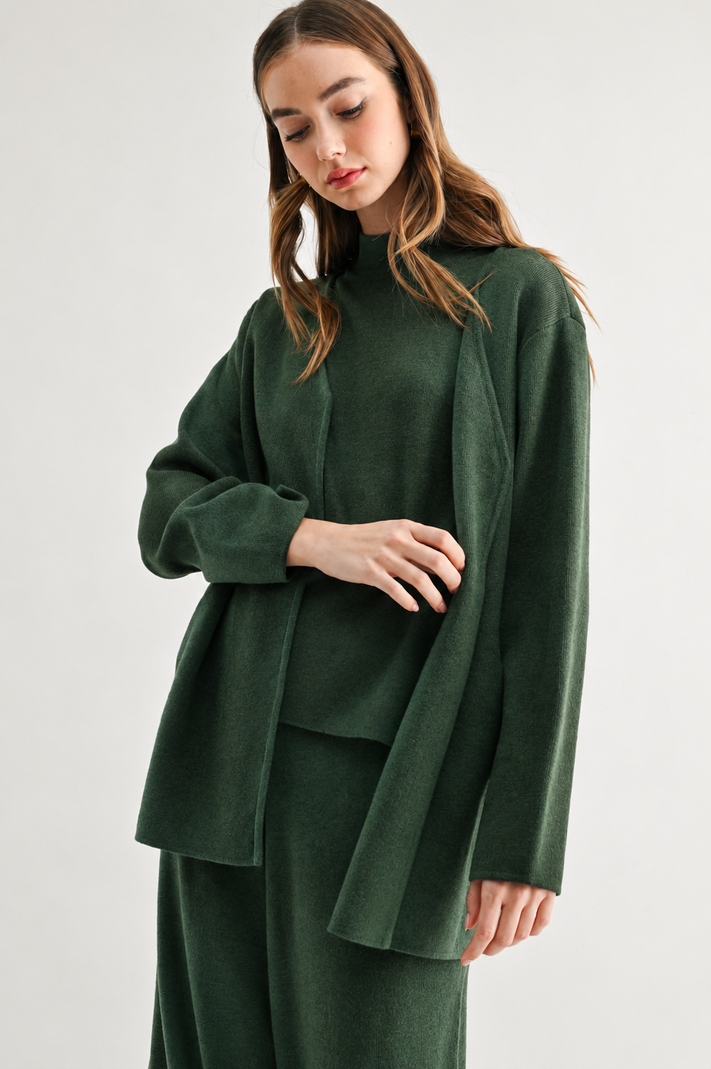 Sabina Oversized Open-Front Knit Cardigan