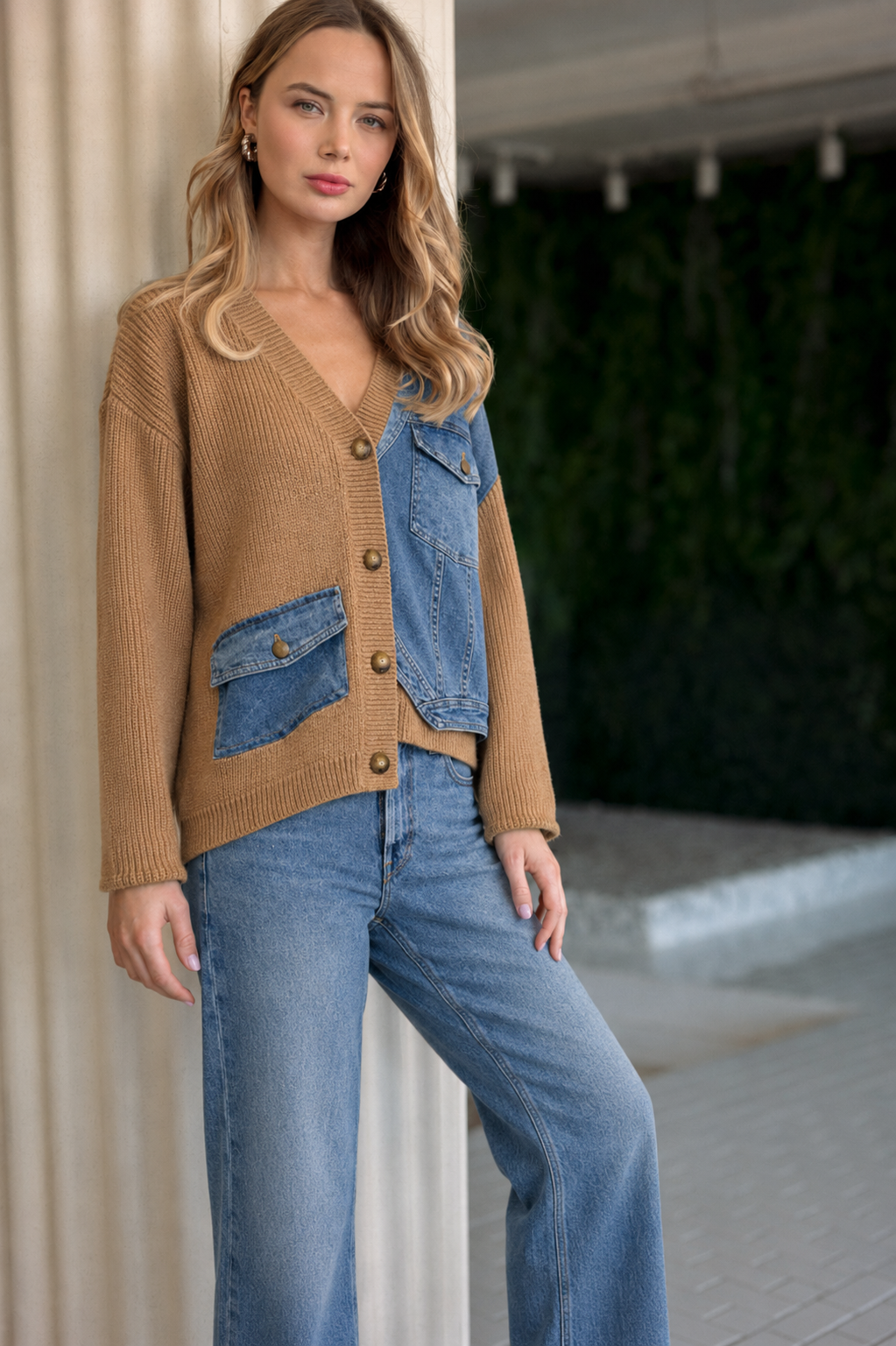 Dana Knit Denim Cardigan