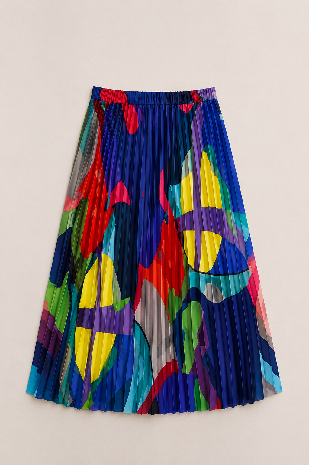 Cheryl Printed Pleated Midi Skirt