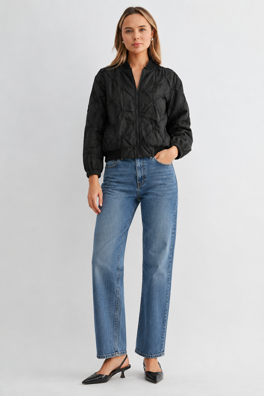 Jovie Quilted Parachute Bomber Jacket