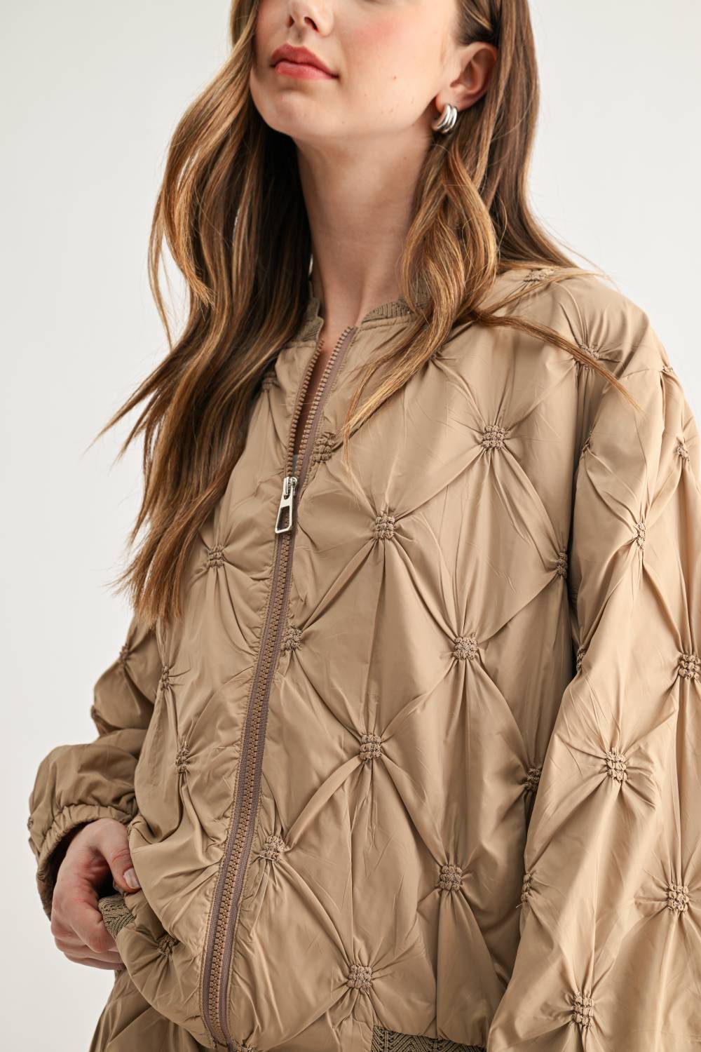 Jovie Quilted Parachute Bomber Jacket