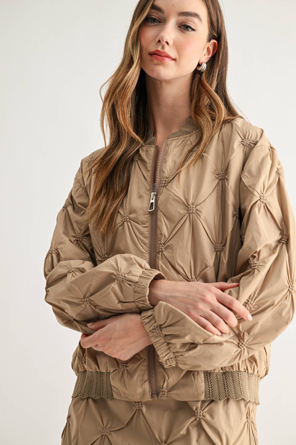 Jovie Quilted Parachute Bomber Jacket