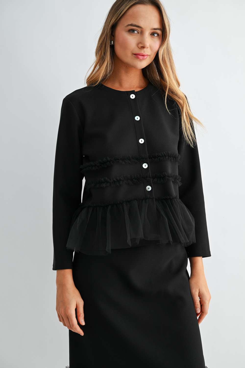 Kaylina Knit Ruffle Cardigan