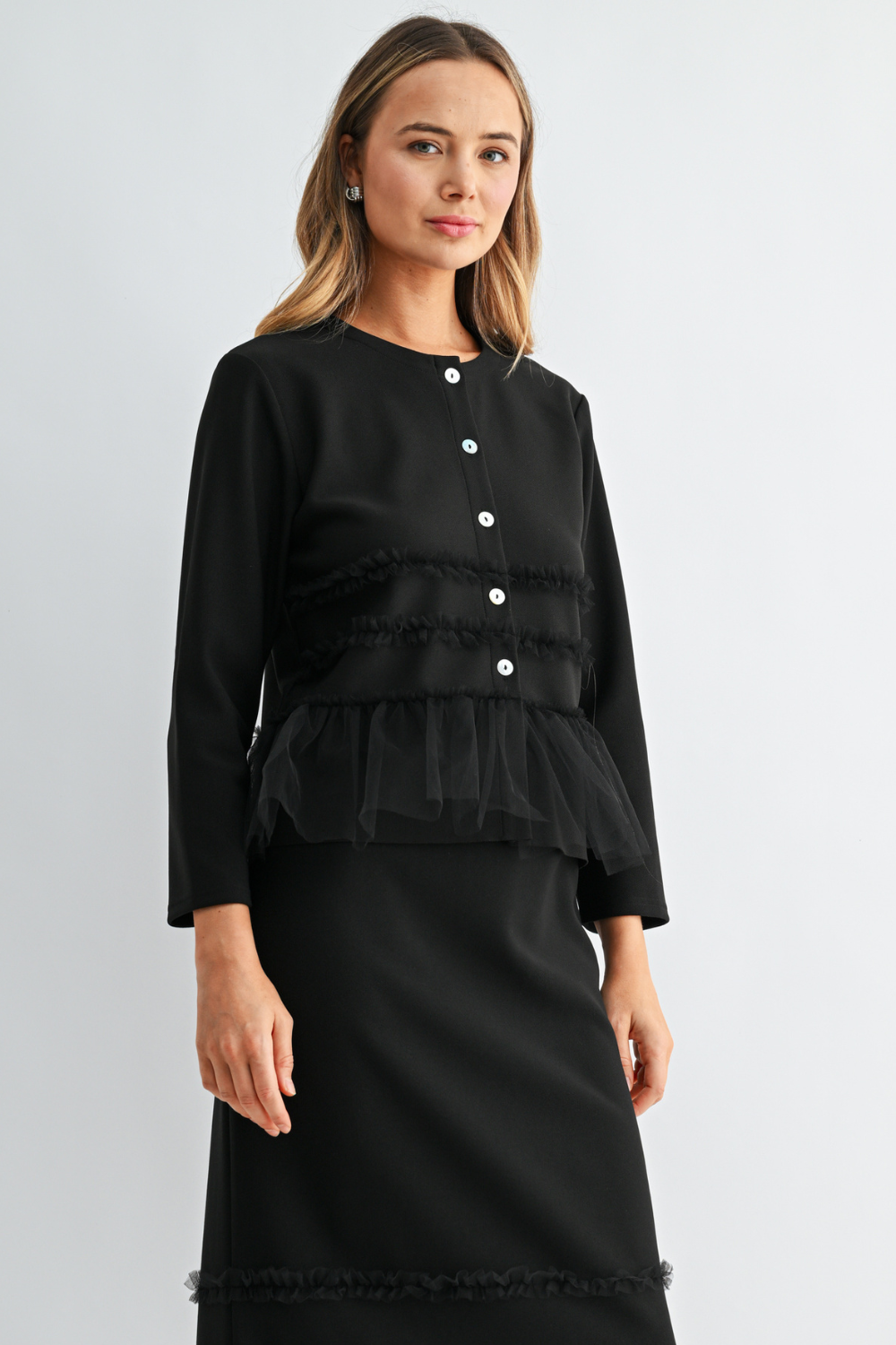 Kaylina Knit Ruffle Cardigan