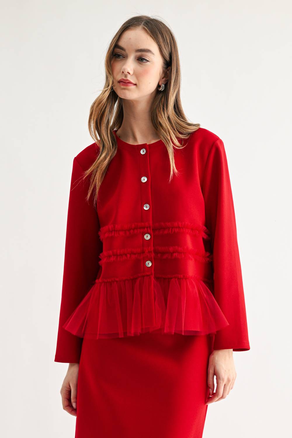 Kaylina Knit Ruffle Cardigan